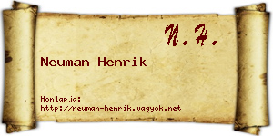 Neuman Henrik névjegykártya